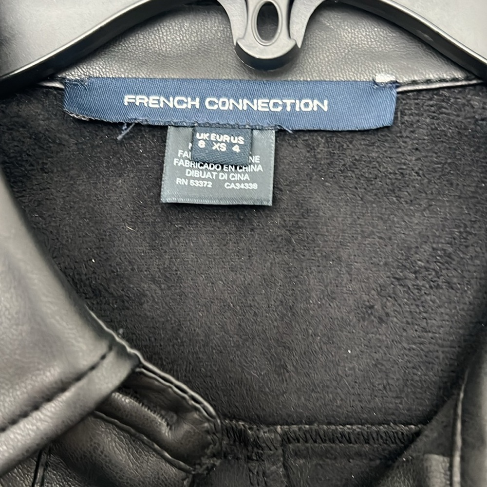 NWT French Connection Patti Long Sleeve Faux Leather Shirtdress - Picture 4 of 12